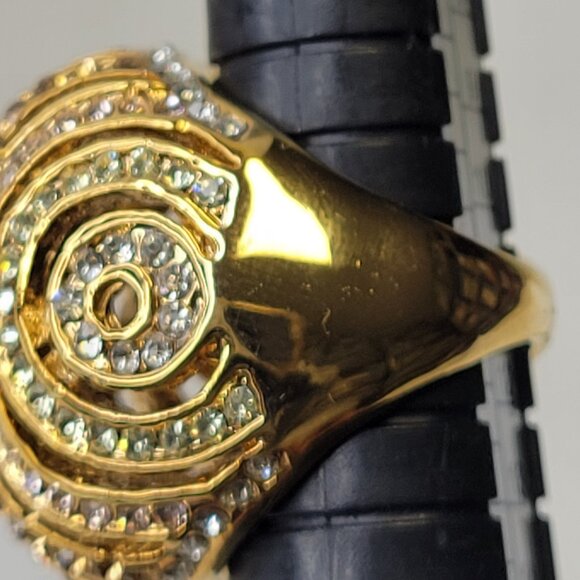 Gold Dome Cocktail Fashion Ring-  Size 5, Size 9 - Picture 9 of 16